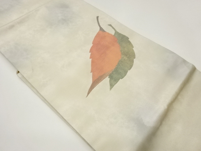 JAPANESE NAGOYA OBI / MATELASSE / WOVEN FALLEN LEAVES